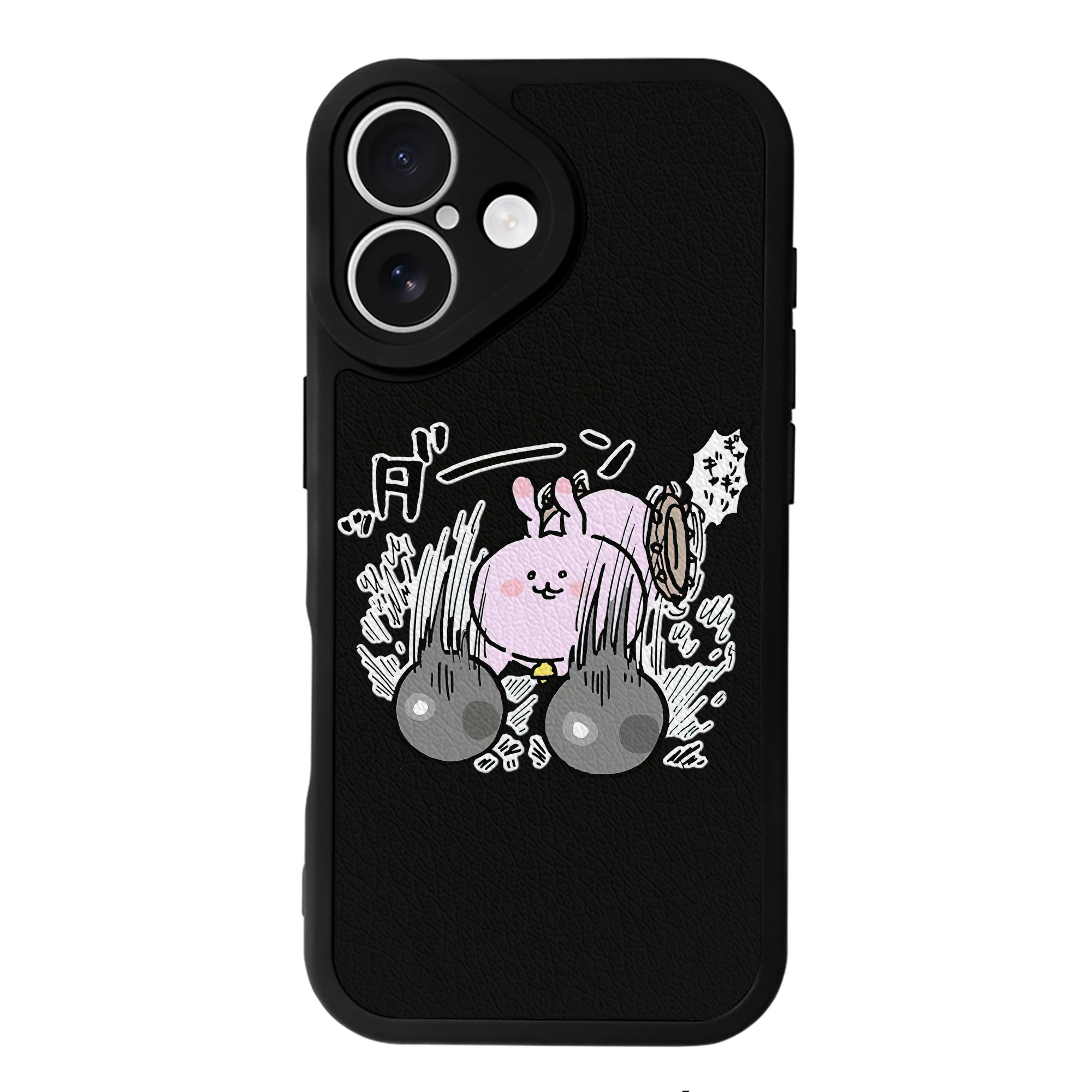 （画像用） ちいかわ うさぎ Chii-kawa usagi 【iPhone 16シリーズ対応】シリコンスマホケース（レザー調） 材質：シリコン